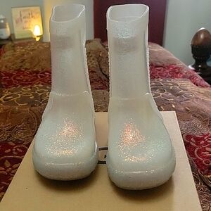 Glitter white ugg rainboots